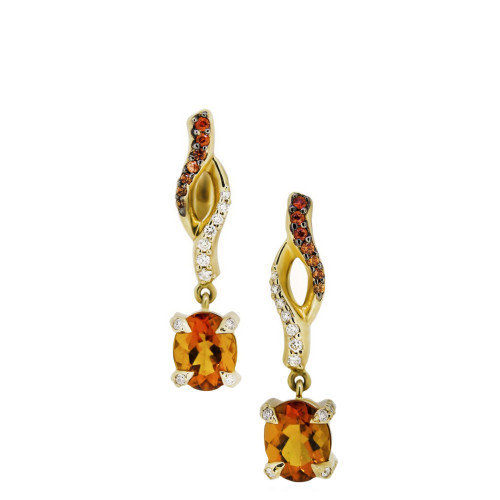  Earrings Citrine Brandy