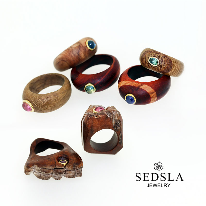 
									Rings from natural wood