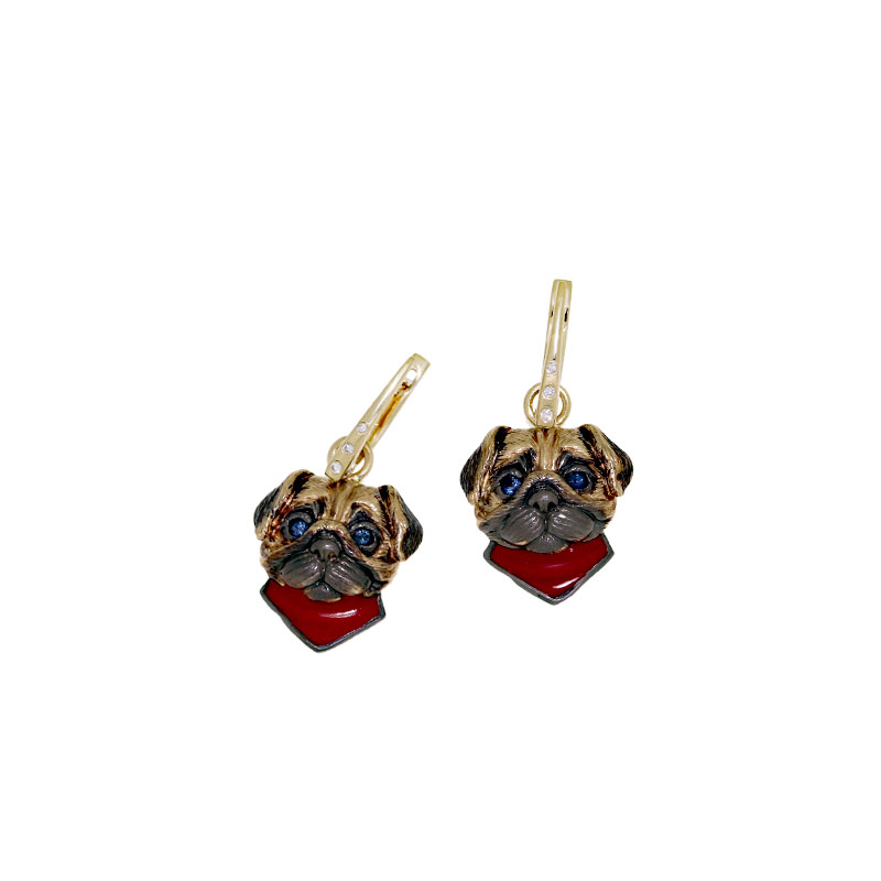 
									Earrings "Pug"